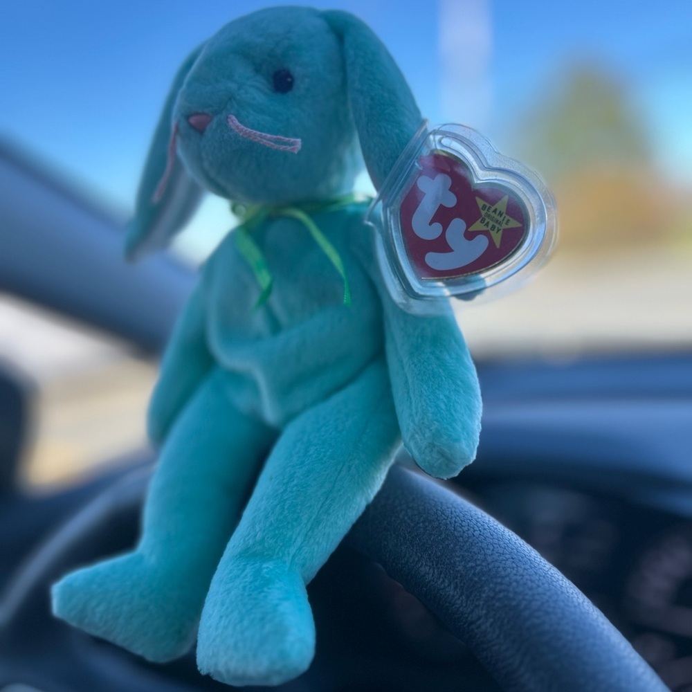 TY Easter Beanie Baby Bunny Hippity 1996 Retired - Picture 2 of 3